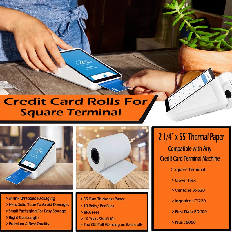 Receipt Paper Roll for Square Terminal Credit Card Machine 2