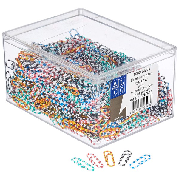 ALCO-Albert 2259-26 Paper Clips Round 26 mm Assorted Colours Pack