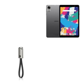 BoxWave Cable Compatible with Umidigi G1 Tab Mini - USB Type-C Keychain Charger, Key Ring USB Type-C to Type-A 8 in USB Cable - Jet Black