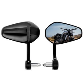 ZENTHOR Bar End Mirrors 5.3” Larger Motorcycle Side Mirrors for 7/8" Handlebars Compatible with Honda Rebel 500,CB650R,Vulcan S,Z900, V Star 650,MT-07,MT-09,Road King, Street Glide