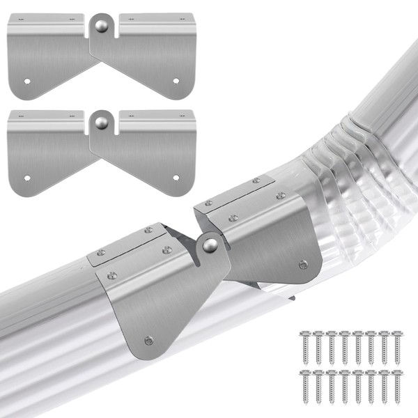 2 Pcs Gutter Extension Hinge, Downspout Extension Flip-Up Hinge, Easy DIY Installation on Any Size Rectangle or Square Downspout (2) (2)