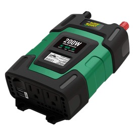 Battery Tender 200 Watt Power Inverter: 12 Volt DC to 115 Volt AC Car Inverter with 5 Volt Dual USB Car Adapter - Portable 200W Power for Camping, Lamps, Phones, and More by Deltran - 026-0005-DL-WH