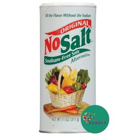 Original NoSalt 11 OZ - Premium Sodium-Free Salt Substitute, Perfect for Low Sodium Diets, Delivers Real Salt Taste, Ideal for Heart Health (Pack of 1) + CreateAndBundle Sticker