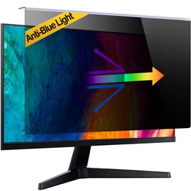 computer screen privacy shield 27 inch，Features Optical Grade Flat View and High Transmittance, Hanging Style, Anti-Blue Light, Suitable for Standard 26", 26.5", 27" Desktop Monitors . Easy to Install