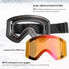 WEIERYA Ski Goggles OTG, Anti-Fog Snow Snowboard Goggles Over Glasses