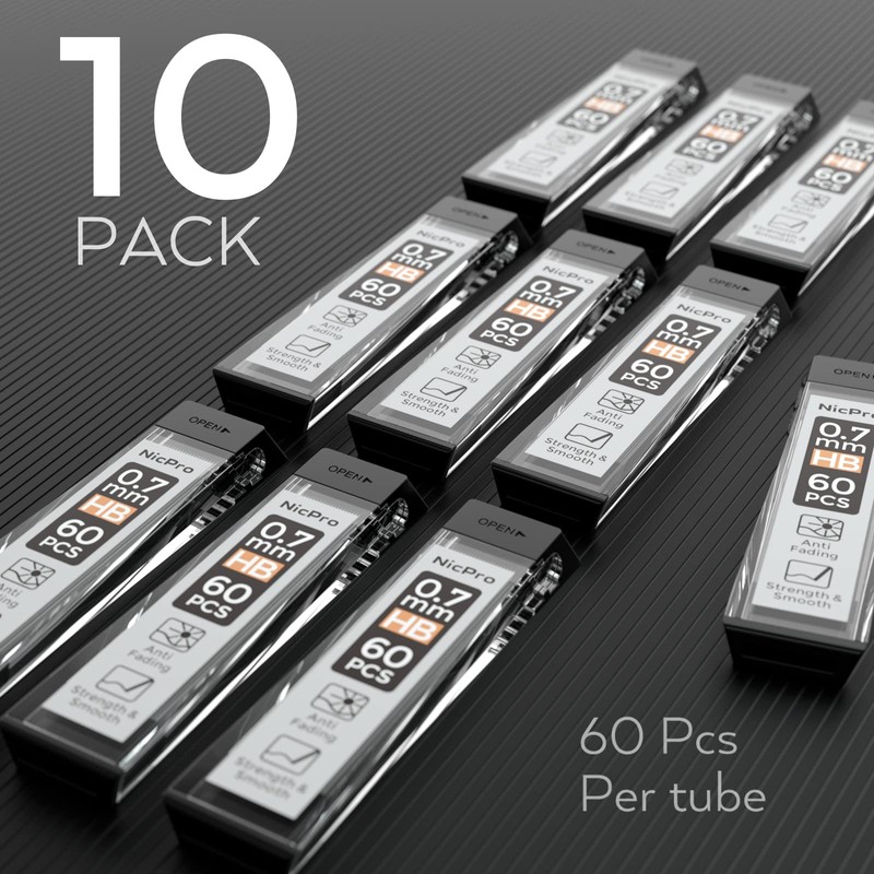 Nicpro 600 PCS Lead Refills 0.7mm HB #2 Break Resistant
