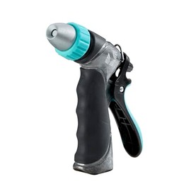 Heavy Duty Metal Adjustable Water Jet Hose Nozzle 500006 with Rear Trigger and Comfort Grip by New England Garden Tools for Cleaning, Watering Plants & Yards, Washing Cars & Pets