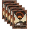 6x8 Picture Frame 5 Pack, Classic Brown Photo Frame for