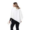 Le Moda Women’s Shawl Collar Pleated Fleece Poncho with Matching