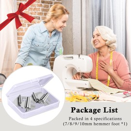 Ceeyoll Sewing Accessories Sewing Foot Rolled Hem Foot for Sewing Machine, Universal Sewing Machine Rolled Hem Foot Set, 6/7/8/9/10 mm Accessories Rolled Hem Presser Foot, for Sewing Machine Hems