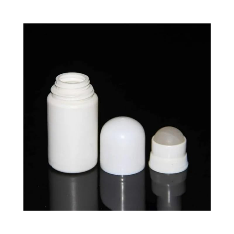 WsjiaboFux 4 Pcs White Empty Refillable Roll On Bottles Roller