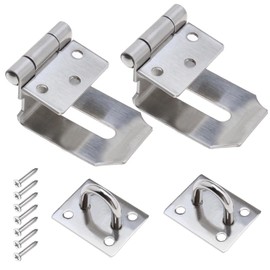 SING F LTD 2pcs Door Clasp Hasps 3 Inches 201 Stainless Steel 90 Degree Right Angle Door Lock Gate Latch for Door Window Cabinet Drawer Cupboard