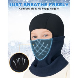 Helmet Liner Kids Balaclava Ski Mask Hood Boys Girls Fleece Winter Face Mask Snow Hat for Cold Weather