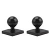 Plum Fittings 4" x 4" Square Black Aluminum Ball Post