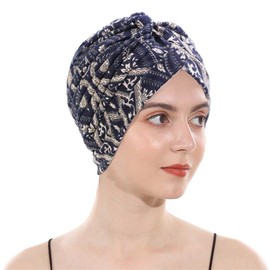 Turbans for Women Soft Turban Head Wrap Headwear Pleated Beanie Cap Hair Loss Hat (UK, Alpha, One Size, 19)