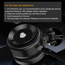 Jkoailiwi Adjustable and Foldable Vacuum Magnetic Car Phone Mount, Electric Suction Cup Phone Mount for Car, Gym and Smooth Surface, Compatible with Magsafe iPhone16/15/14/13/12, Black