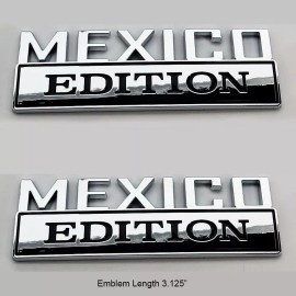 AMP 2pc MEXICO EDITION Chrome Emblem Badges Decal Car Truck SUV Quality Universal
