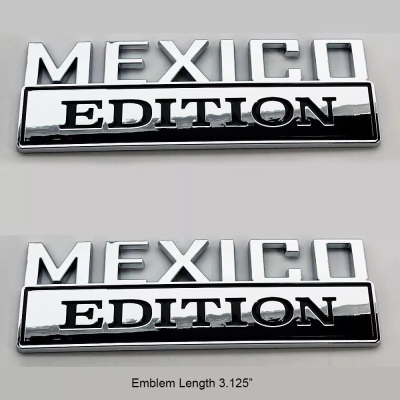AMP 2pc MEXICO EDITION Chrome Emblem Badges Decal Car Truck
