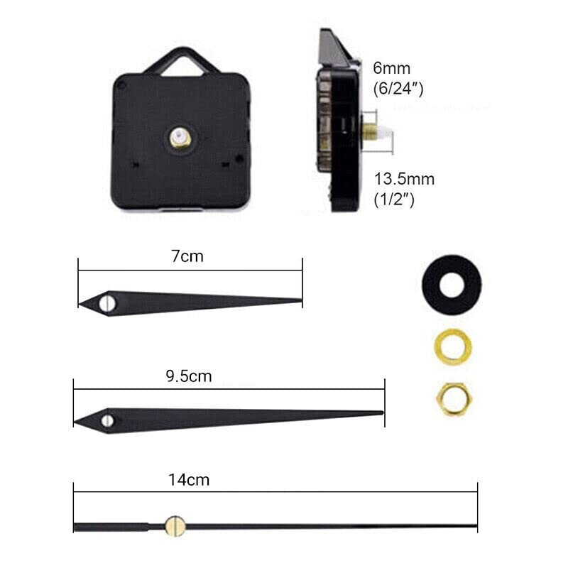 Silent DIY Quartz Movement Wall Clock Motor Mechanism Long Spindle