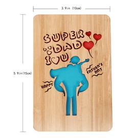 Della Stella Happy Father's Day Card from Son,Cute Super Dad I Love You Handmade Card,Fathers Day Card from Daughter for Dad