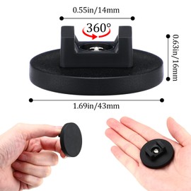 Yookeer 30 Pcs Magnetic Zip Tie Mount Base Black Magnetic Cable Clips Wire Holder Multipurpose Cable Ties Management Base Electrical Supplies for Wire (43 mm)