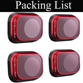 PGYTECH Filter for DJI Mini 3 UV CPL ND NDPL Lens Filter Accessories for DJI Mini 3 (4pcs (ND16+ND64+ND128+ND256))