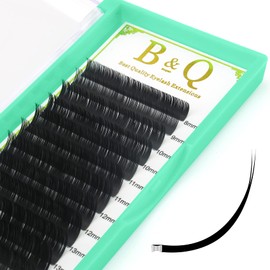 Flat Lashes 0.15, 0.20, Ellipse Flat Lashes, C, CC, D, DD, Curl Flat Lash Extensions, Matte Black Eyelash Extensions, 8-15 Mix (C-0.20, 15 mm)