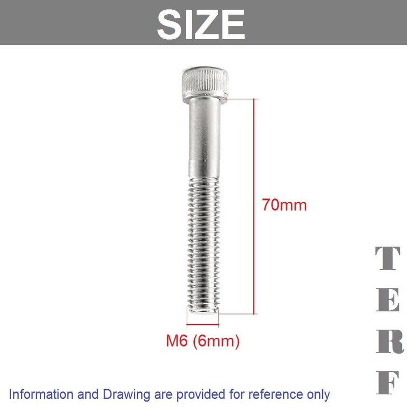 TERF® M6 X 70mm Hex Socket Cap Head Machine Screws