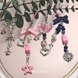 AGEN KGEN AGEN KGEN Phone Charm Y2K Aesthetic Cute Cell Phone Charms for Women Gir Phone Charm Bag (4x Elegant Set)