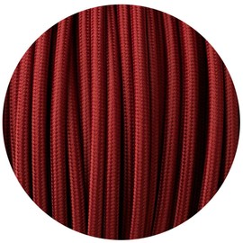LEDSone Burgundy 2 Core 1m Vintage 2 Core Round 18 Gauge Cable Fabric Cloth Covered Electrical Wire, 3.28ft 2 conductors Lamp cable Modern Cloth Covered Wire for Pendant Lamp Industrial DIY Project
