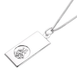 Sterling Silver Large Modern St Christopher Pendant - 20 Inches