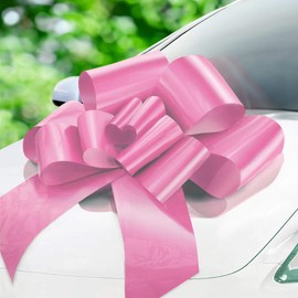 Car Bow, Large Gift Bow, Giant Bow, XXL 76 cm for Car, Pink Car Bow, Large Giant Bow, 18th Birthday, Car, Pink, Diameter 76 cm