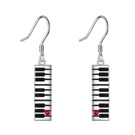 Piano Keyboard Dangle Earrings Sterling Silver Music Piano Teacher Gift for Women