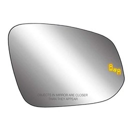 Passenger Side Heated Replacement Glass w/backing plate, Highlander/Highlander Hybrid, w/Blind Spot Detection System (w/o auto dimming, w/o spot mirror), 6" x 7 3/4" x 8 7/8"