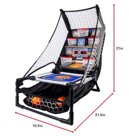 Franklin Sports Basketball Arcade Game - Table Top Bounce A Bucket Shootout - Indoor Electronic Basketball Gameroom Game for Kids