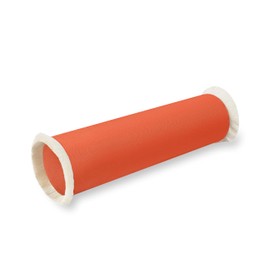 Hofdeco Premium Fall Coastal Patio Indoor Outdoor Bolster Pillow Cover Only, 6"x20" Water Repellent for Backyard, Couch, Solid Rust Orange Fringe