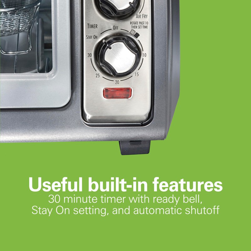 Hamilton Beach Air Fryer Toaster Oven Combo with Large Capacity,