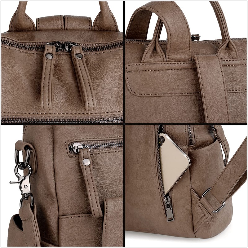 UTO Women's Elegant Backpack with Shoulder Strap Fashionable Multifunctional Backpack