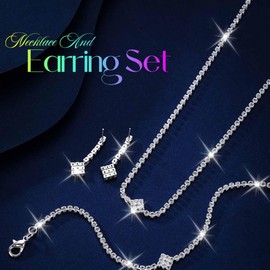 Fashband Rhinestone Bridal Jewellery Set Silver Wedding Necklace Bridal Accessories for Women, one size, Alloy Steel, No Gemstone