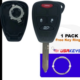 USAKEYS  Replacement Remote 4b Car Key Fob Shell Case for Jeep Dodge Chrylser OHT M3N