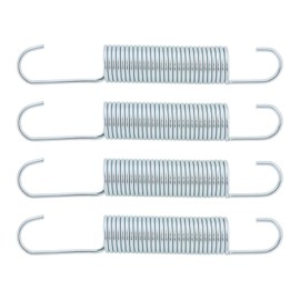 Briny River Pack of 4 125 x 18 x 2 mm Deck Chair Springs Galvanised Steel Double Hook Tension Springs Replacement Part Suitable for Deck Chairs and Sofas