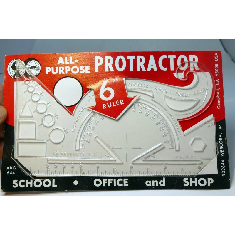 Wescosa Clear Protractor Math School Teachers Students Office 6 Inch