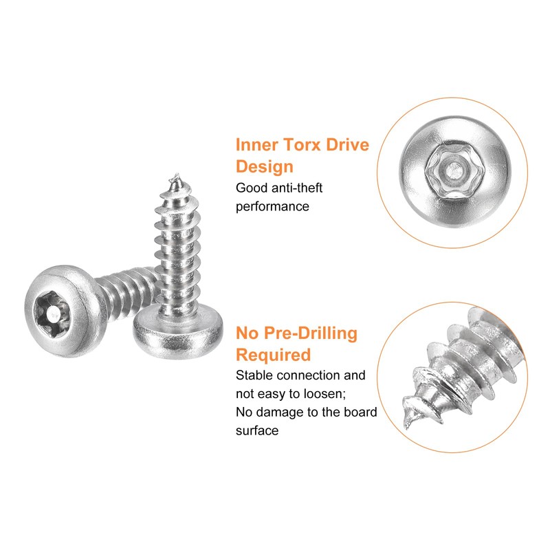 QUARKZMAN #10 x 5/8" Torx Security Screws, Pack of 10