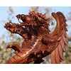 Wogeka 20 cm Three Head Lucky Dragon Wooden Dragon FENG