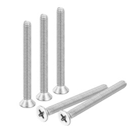 sourcing map 50 pcs #8-32x1-3/4 inches Machine Screws Phillips Pan Cross Head Screws Fasteners Bolts 304 Stainless Steel Silver for Wall Socket,House Repairs