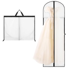 Hejo Dress Bag Cover, 180×60 cm Garment Bags, Dust-proof Clothes Covers Protector Bags, Wedding Dress Bag with Handle, Waterproof Dress Carrier, Suit Coat Covers for Hanging Clothes (White)