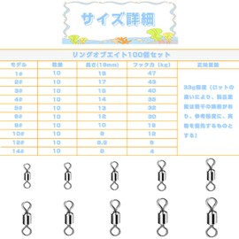 High Strength Bearing Swivels Set of 100 1# 2# 3# 4# 5# 6# 8# 10# 12# 14# Fishing Swivels with Storage Box Sarkan Welding Ring Lures Snap Corrosion Fishing Tackle Stream Fishing Rigging