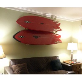 Hawaiian Gun Rack Surfboard Wall Rack (Walnut)