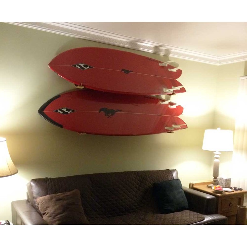 Hawaiian Gun Rack Surfboard Wall Rack (Walnut)