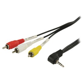 Valueline 2.00 m 3.5 mm Jack Male to 3x RCA Male AV Cable - Black